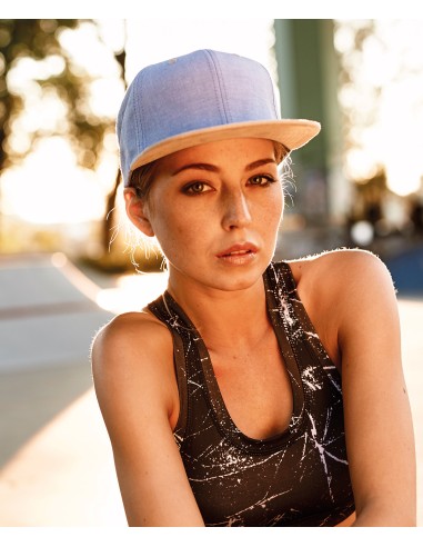 FLE-6089CH-Chambray-Suede Snapback